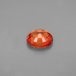 Saphir orange naturelle coupe ovale, 1,54 ct, VVS