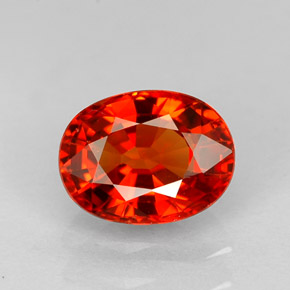 Saphir orange naturelle coupe ovale, 1,17 ct, VVS-VS