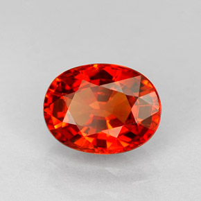Saphir orange naturelle coupe ovale, 1,17 ct, VVS-VS