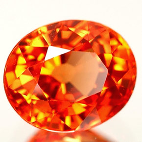 Saphir orange naturelle coupe ovale, 1,11 ct, VS