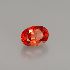 Saphir orange naturelle coupe ovale, 1,09 ct, VS