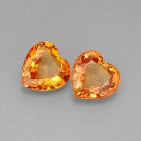 Achetez naturel ct orange saphir gems, forme de coeur, en provenance tanzanie (songea) chez gemselect. en stock, livraison internationale!