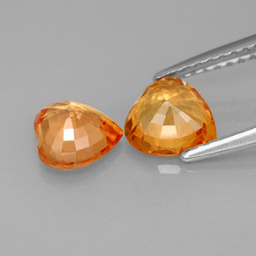 Achetez naturel ct orange saphir gems, forme de coeur, en provenance tanzanie (songea) chez gemselect. en stock, livraison internationale!