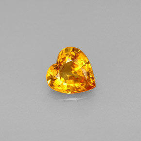 Saphir orange naturelle forme de coeur, 0,84 ct, VVS-VS