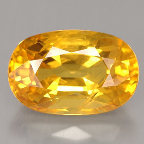 Saphir jaune naturelle coupe ovale, 4,33 ct, VS-SI