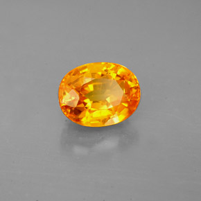 Saphir jaune naturelle coupe ovale, 2,13 ct, VS-SI