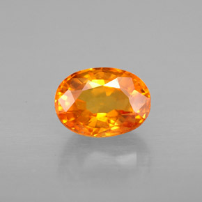 Saphir orange naturelle coupe ovale, 1,50 ct, VS-SI