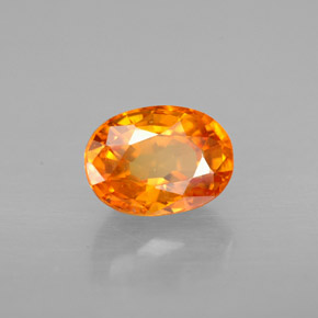 Saphir orange naturelle coupe ovale, 1,50 ct, VS-SI