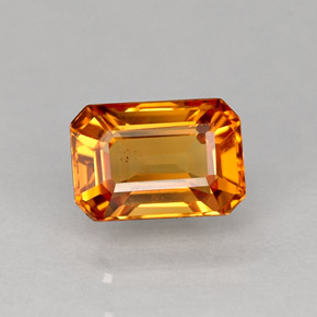 Saphir jaune naturelle taille émeraude, 1,02 ct, VS-SI