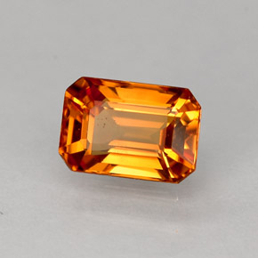 Saphir jaune naturelle taille émeraude, 1,02 ct, VS-SI