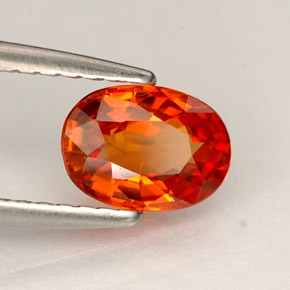 Saphir orange naturelle coupe ovale, 0,97 ct, VS