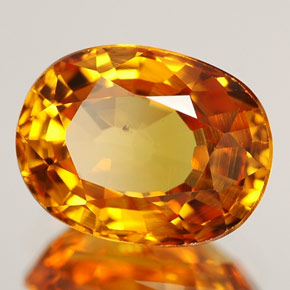Saphir jaune naturelle coupe ovale, 2,45 ct, VS
