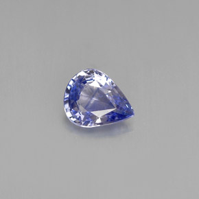 Saphir bleue naturelle en forme de poire, 0,60 ct, VVS
