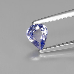Saphir bleue naturelle en forme de poire, 0,60 ct, VVS