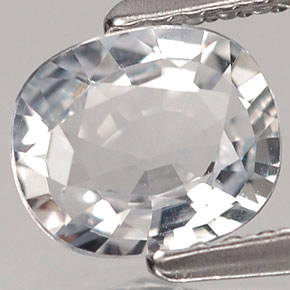 Saphir blanc naturelle coupe ovale, 1,04 ct, VVS-VS