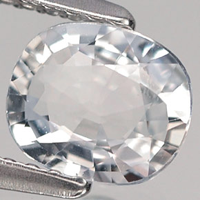 Saphir blanc naturelle coupe ovale, 1,04 ct, VVS-VS