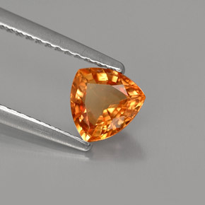 Saphir orange naturelle trillion, 0,87 ct, VS