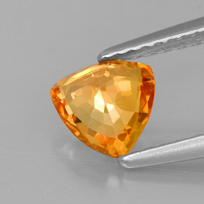 Saphir orange naturelle trillion, 0,87 ct, VVS-VS