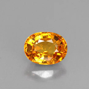 Saphir jaune naturelle coupe ovale, 1,24 ct, VVS