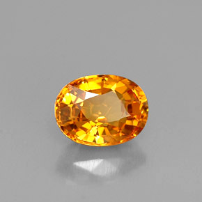Saphir jaune naturelle coupe ovale, 1,24 ct, VVS