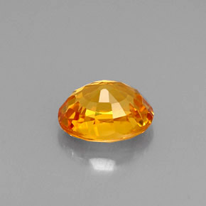 Saphir jaune naturelle coupe ovale, 1,24 ct, VVS