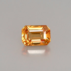 Saphir jaune naturelle taille émeraude, 0,83 ct, VS