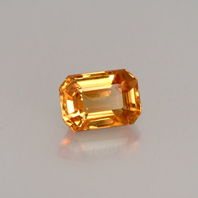 Saphir jaune naturelle taille émeraude, 0,83 ct, VS