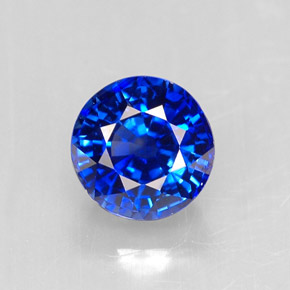 Saphir bleue naturelle coupe roude, 1,55 ct, IF