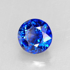 Saphir bleue naturelle coupe roude, 1,55 ct, IF