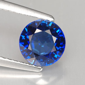 Saphir bleue naturelle coupe roude, 1,68 ct, IF