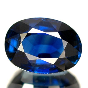Saphir bleue naturelle coupe ovale, 1,46 ct, VVS