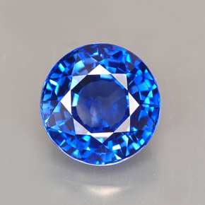 Saphir bleue naturelle coupe roude, 2,16 ct, VVS