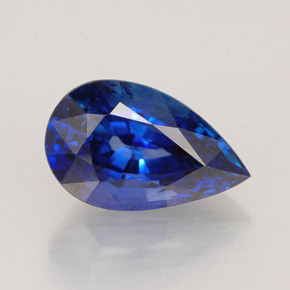 Saphir bleue naturelle en forme de poire, 2,24 ct, VVS