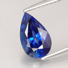 Saphir bleue naturelle en forme de poire, 2,24 ct, VVS