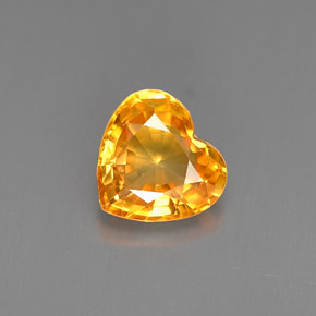 Saphir orange naturelle forme de coeur, 0,95 ct, VVS