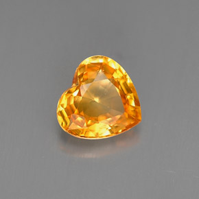 Saphir orange naturelle forme de coeur, 0,95 ct, VVS