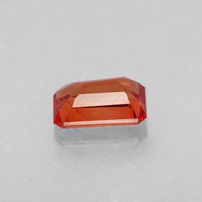 Saphir orange naturelle taille émeraude, 0,73 ct, VVS-VS