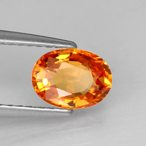Saphir orange naturelle coupe ovale, 1,14 ct, VVS-VS