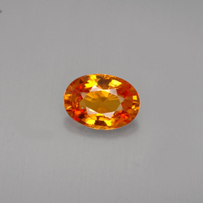 Saphir orange naturelle coupe ovale, 0,90 ct, VVS