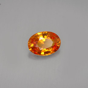 Saphir orange naturelle coupe ovale, 0,90 ct, VVS