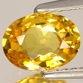 Saphir jaune naturelle coupe ovale, 1,06 ct, VVS-VS