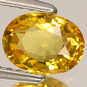 Saphir jaune naturelle coupe ovale, 1,06 ct, VVS-VS
