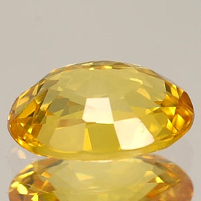 Saphir jaune naturelle coupe ovale, 1,06 ct, VVS-VS