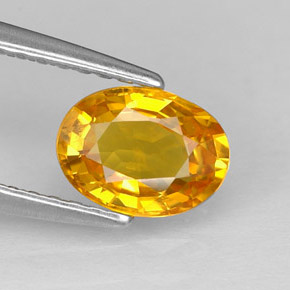 Saphir jaune naturelle coupe ovale, 1,04 ct, VVS-VS