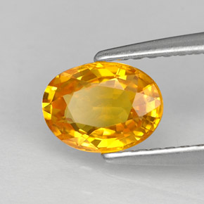 Saphir jaune naturelle coupe ovale, 1,04 ct, VVS-VS