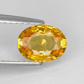 Saphir jaune naturelle coupe ovale, 0,97 ct, VVS