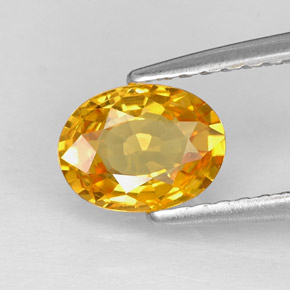 Saphir jaune naturelle coupe ovale, 0,97 ct, VVS