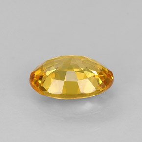 Saphir jaune naturelle coupe ovale, 0,97 ct, VVS