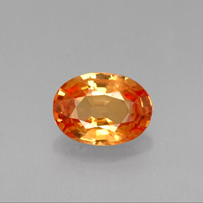 Saphir orange naturelle coupe ovale, 0,95 ct, VVS-VS