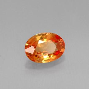 Saphir orange naturelle coupe ovale, 0,95 ct, VVS-VS